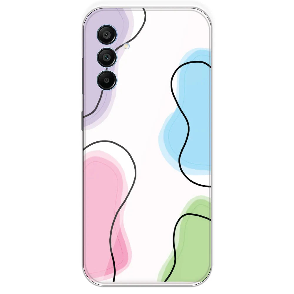 Rainbow Cow Print - Clear Printed Silicone Case For Samsung Galaxy A15