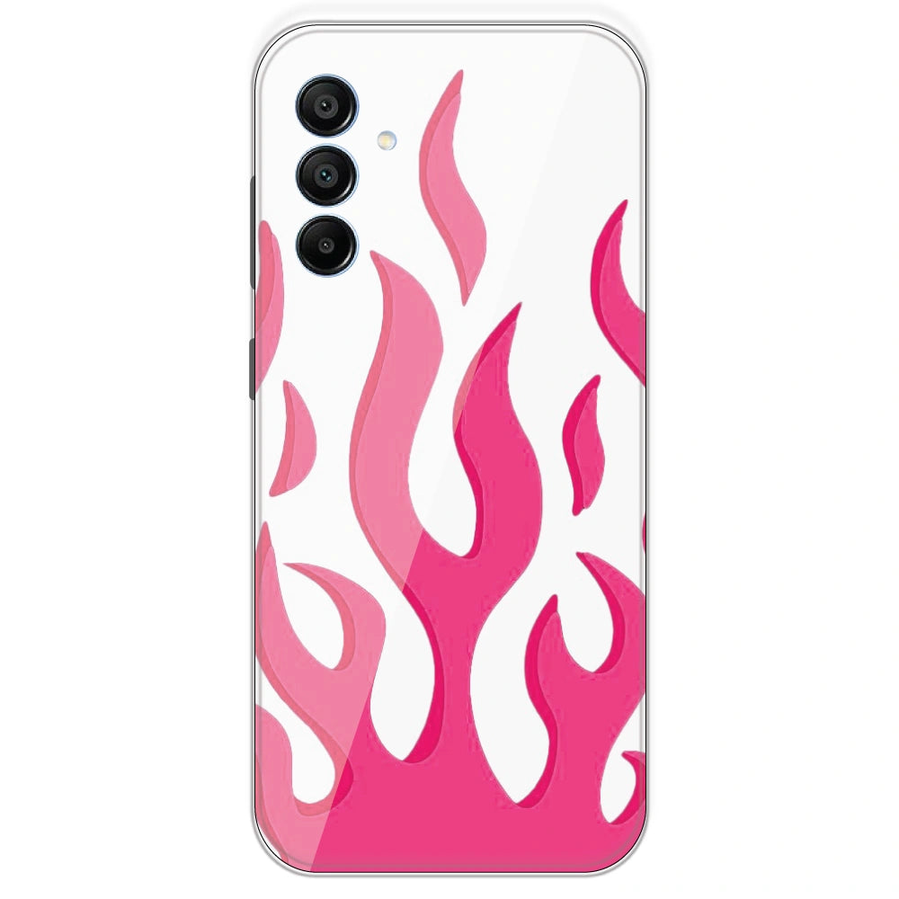 Pink Flames - Clear Printed Silicone Case For Samsung Galaxy A15