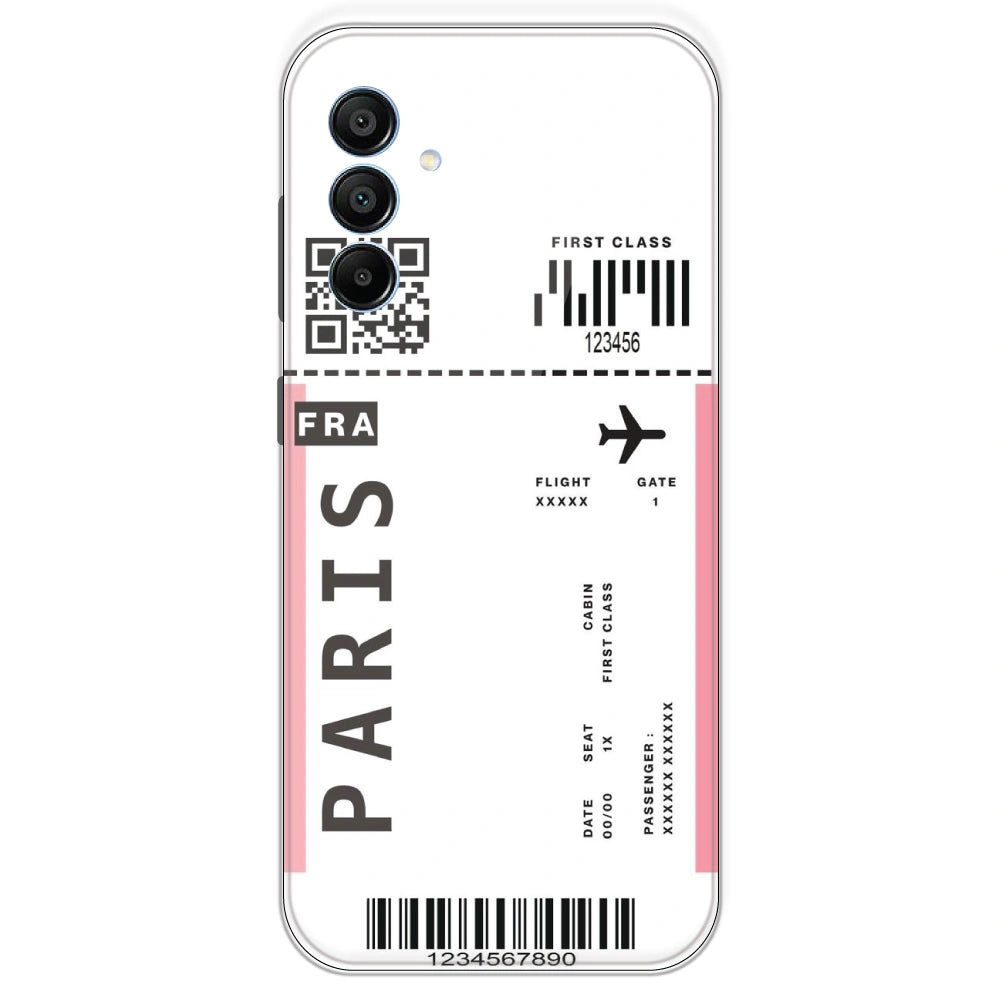 Paris Ticket - Clear Printed Silicone Case For Samsung Galaxy A15