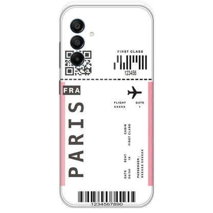 Paris Ticket - Clear Printed Silicone Case For Samsung Galaxy A15