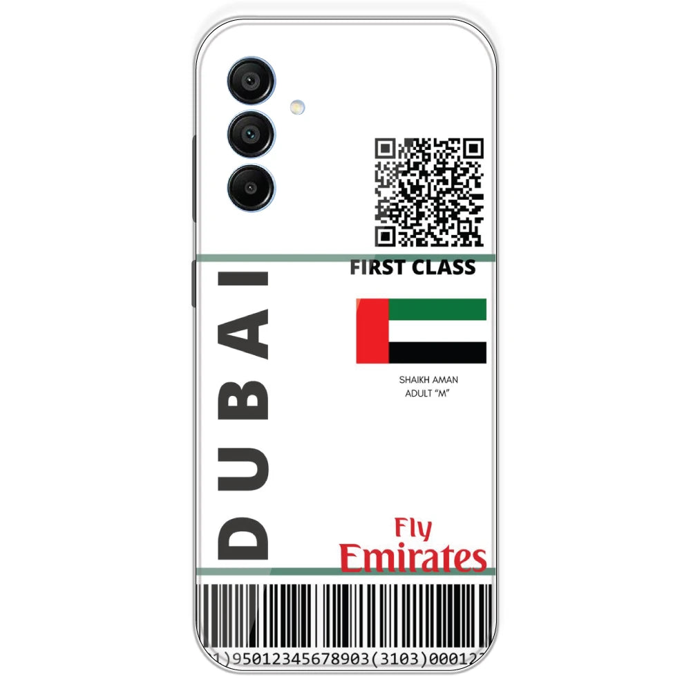 Dubai Ticket - Clear Printed Silicone Case For Samsung Galaxy A15