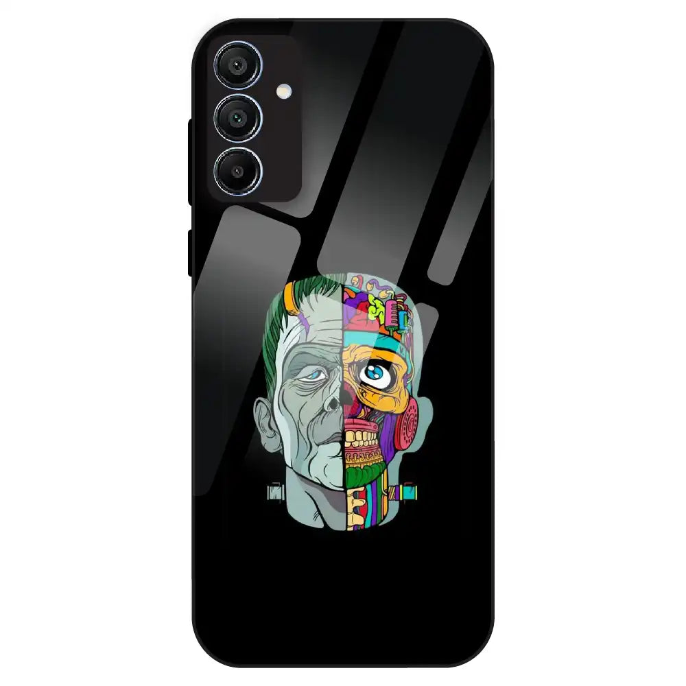 Half Skull Pop Art - Glass Case For Samsung Galaxy A15
