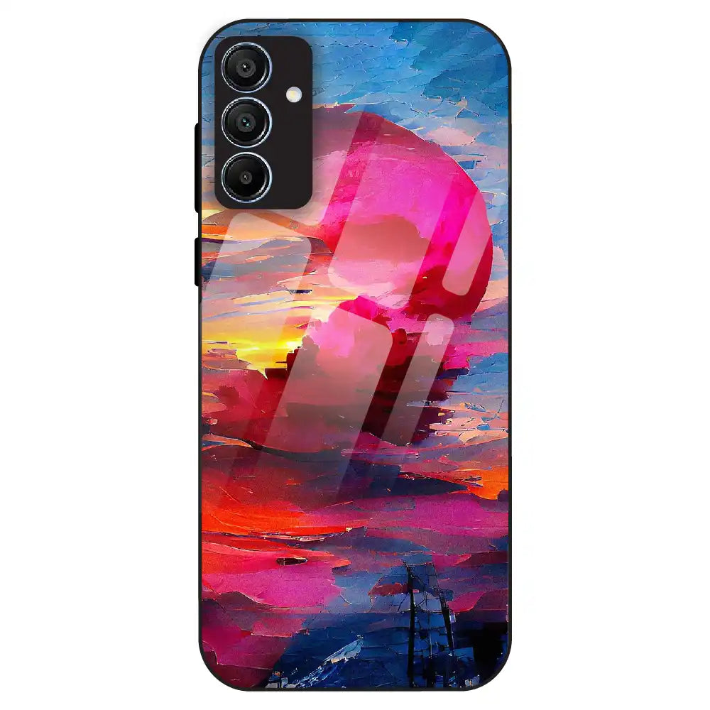 Abstract Sunset Vibes - Glass Case For Samsung Galaxy A15
