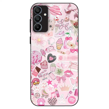 Pink Pop Aesthetic Collage - Glass Case For Samsung Galaxy A15