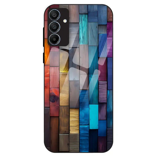 Color Block Wood Texture - Glass Case For Samsung Galaxy A15