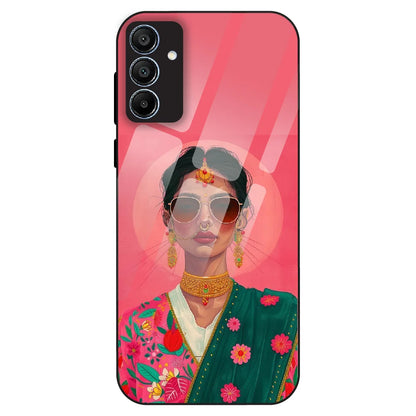 Royal Ethnic Diva - Glass Case For Samsung Galaxy A15