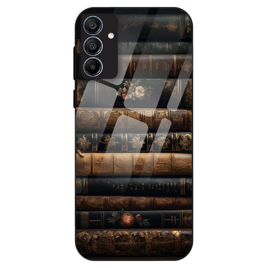 Vintage Book Stack - Glass Case For Samsung Galaxy A15