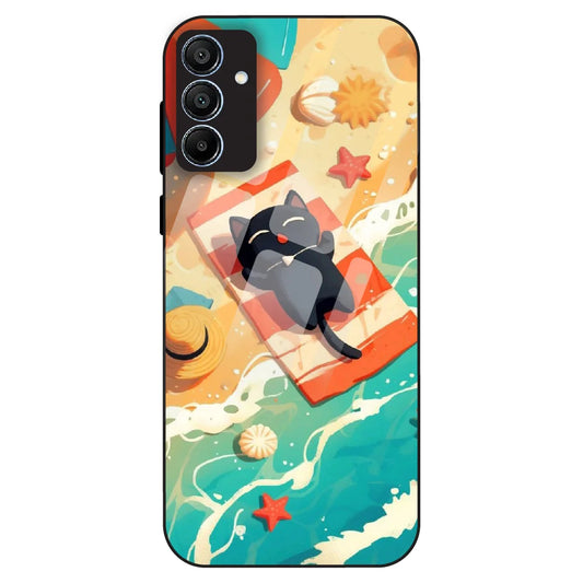 Beach Cat Aesthetic - Glass Case For Samsung Galaxy A15