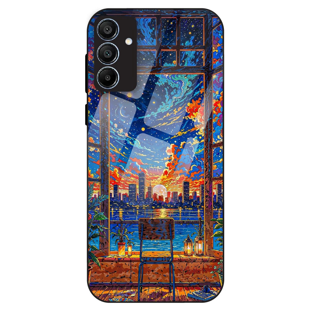 Sunset City View - Glass Case For Samsung Galaxy A15