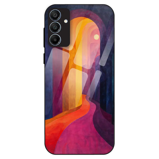 Abstract Sunset Path - Glass Case For Samsung Galaxy A15