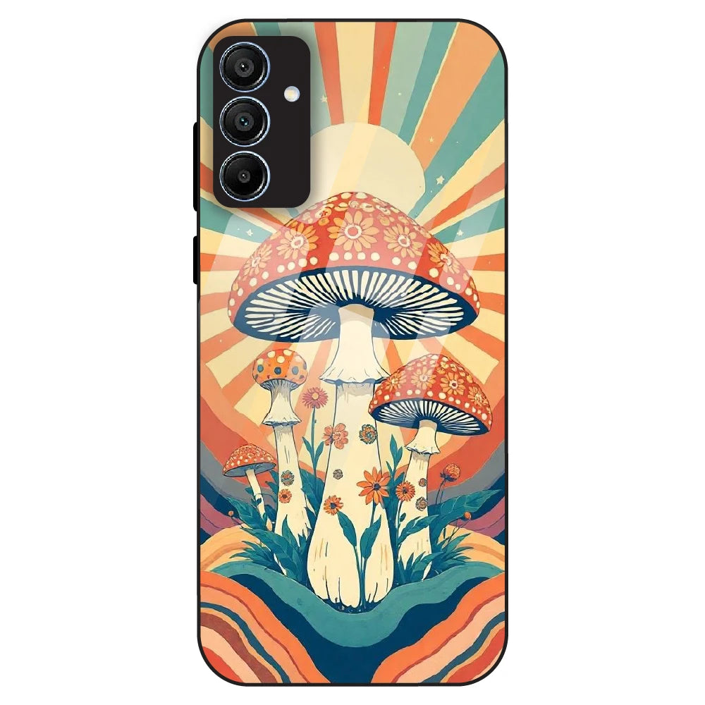 Retro Mushroom Art - Glass Case For Samsung Galaxy A15