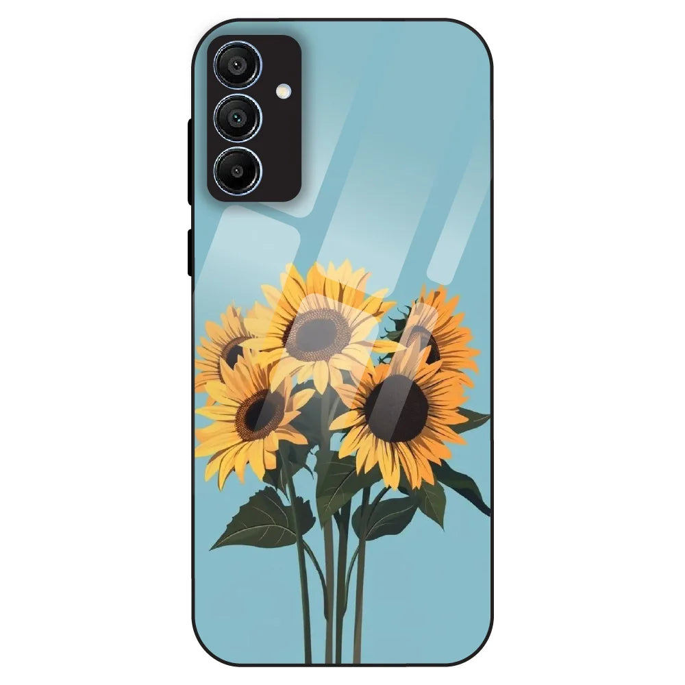 Sunflower Serenity - Glass Case For Samsung Galaxy A15