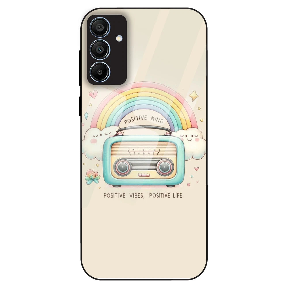 Positive Vibes Retro - Glass Case For Samsung Galaxy A15