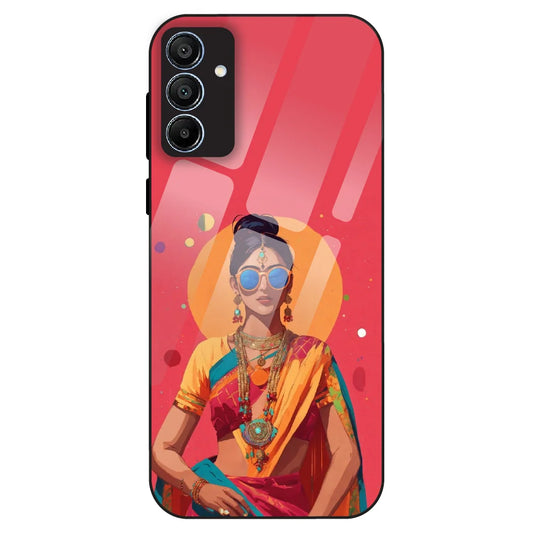 Trendy Ethnic Beauty - Glass Case For Samsung Galaxy A15