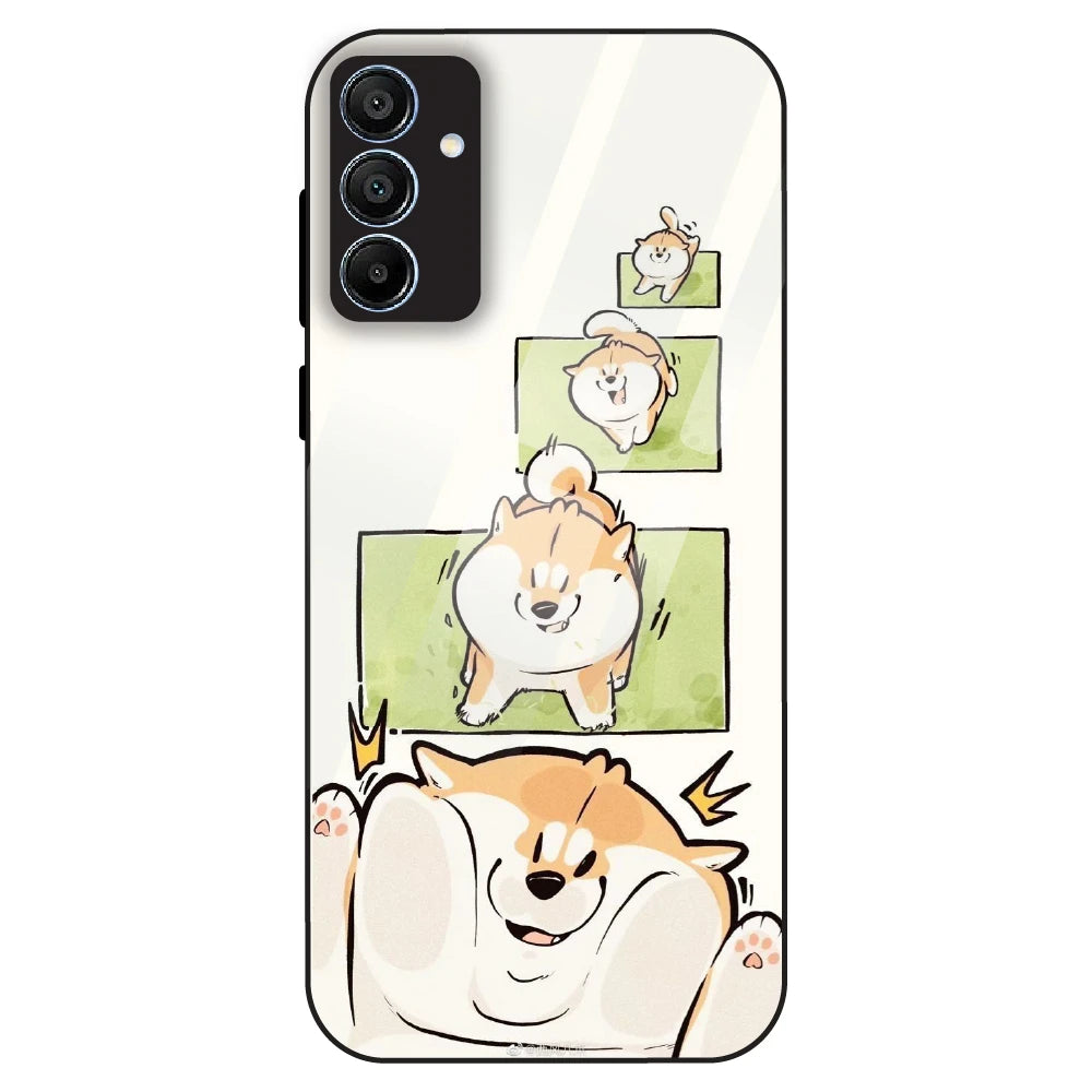 Cute Shiba Steps - Glass Case For Samsung Galaxy A15