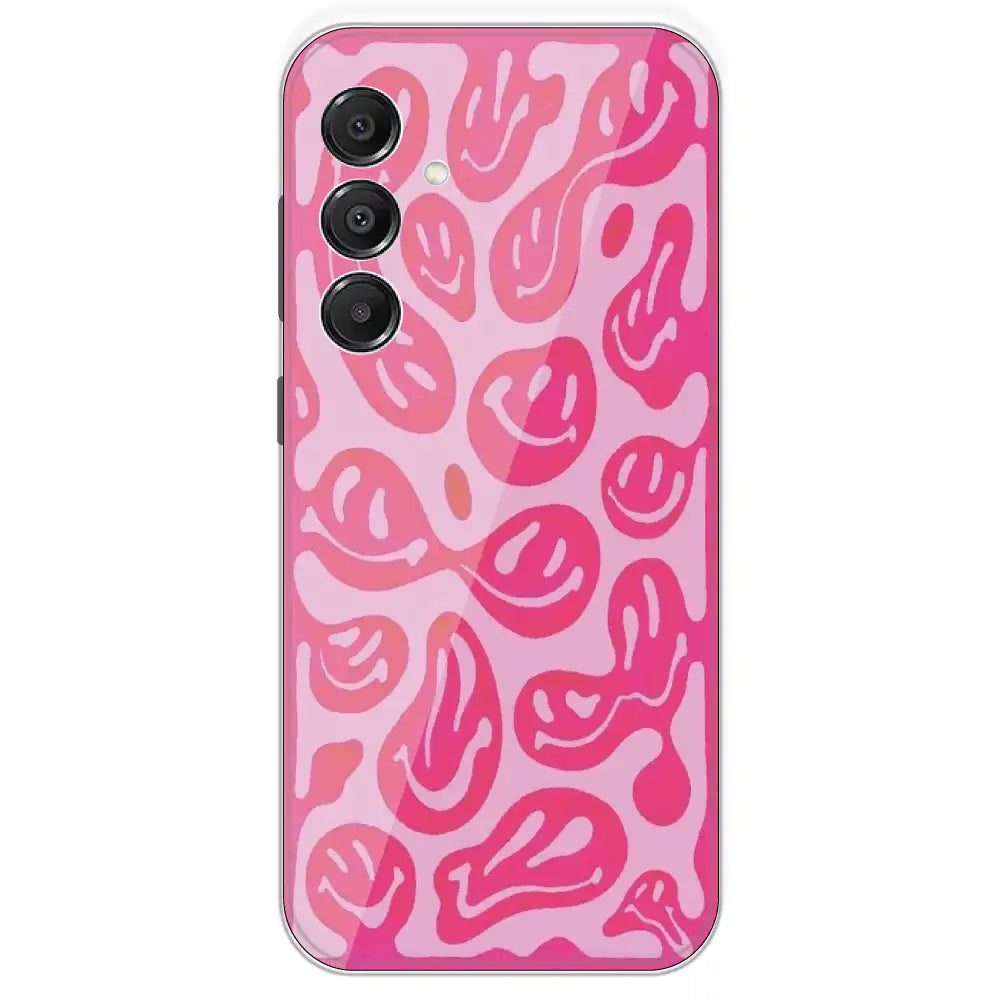 Pink Smilies - Printed Silicone Case For Samsung Galaxy A16