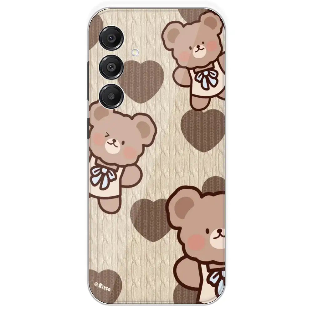 Teddy Heart - Printed Silicone Case For Samsung Galaxy A16