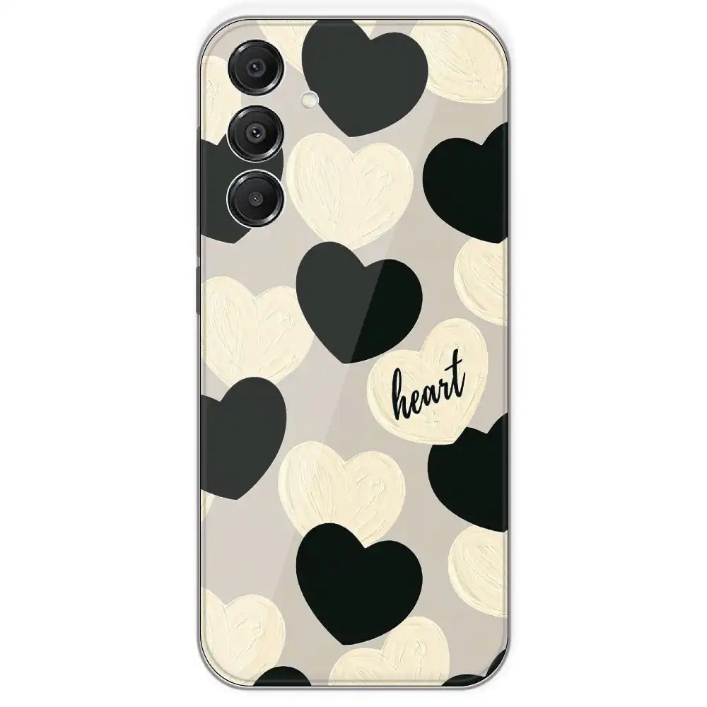 Black And White Heart - Printed Silicone Case For Samsung Galaxy A16 5G