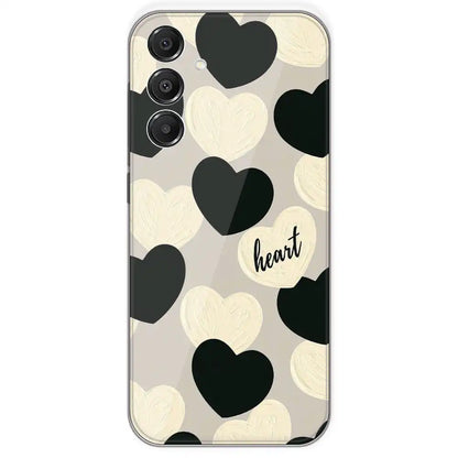 Black And White Heart - Printed Silicone Case For Samsung Galaxy A16 5G