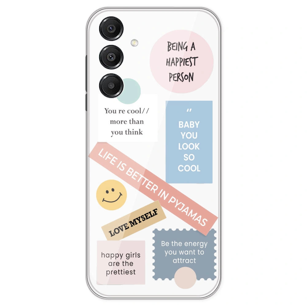 Be Happy - Clear Printed Silicone Case For Samsung Galaxy A16