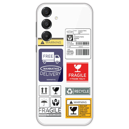 Caution Labels - Clear Printed Silicone Case For Samsung Galaxy A16