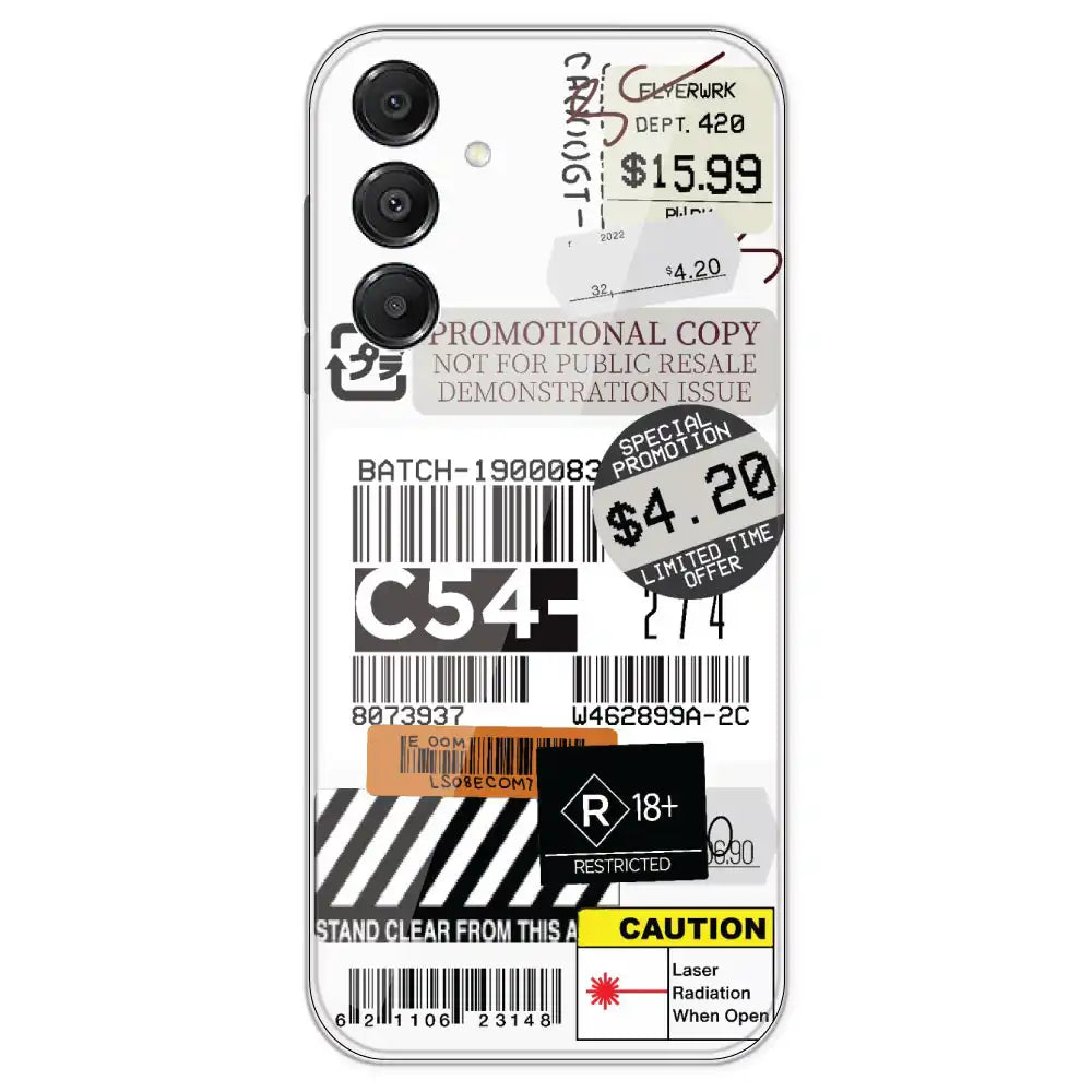 Labels - Clear Printed Silicone Case For Samsung Galaxy A16