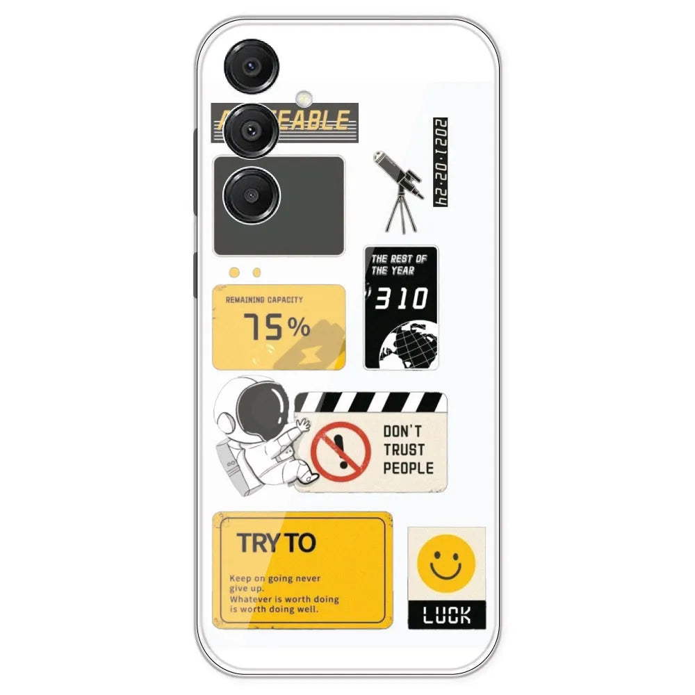 Space - Clear Printed Silicone Case For Samsung Galaxy A16