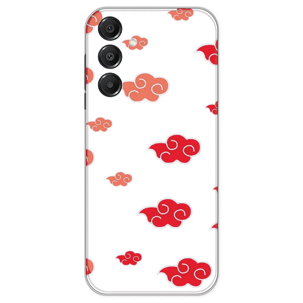 Red Clouds - Clear Printed Silicone Case For Samsung Galaxy A16