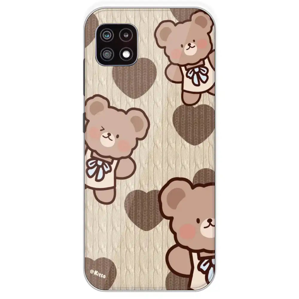 Teddy Heart - Printed Silicone Case For Samsung Galaxy A22