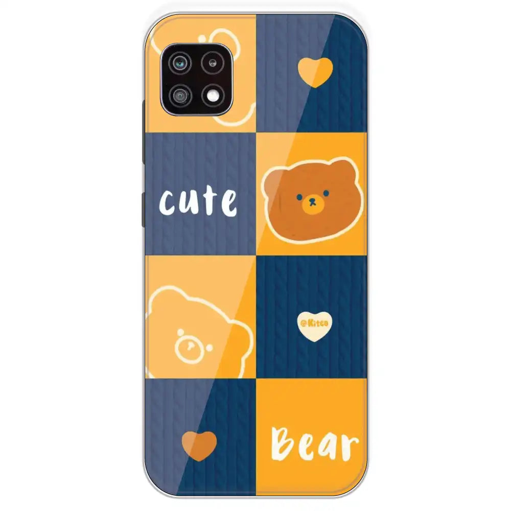 Cute Bear Collage - Printed Silicone Case For Samsung Galaxy A22