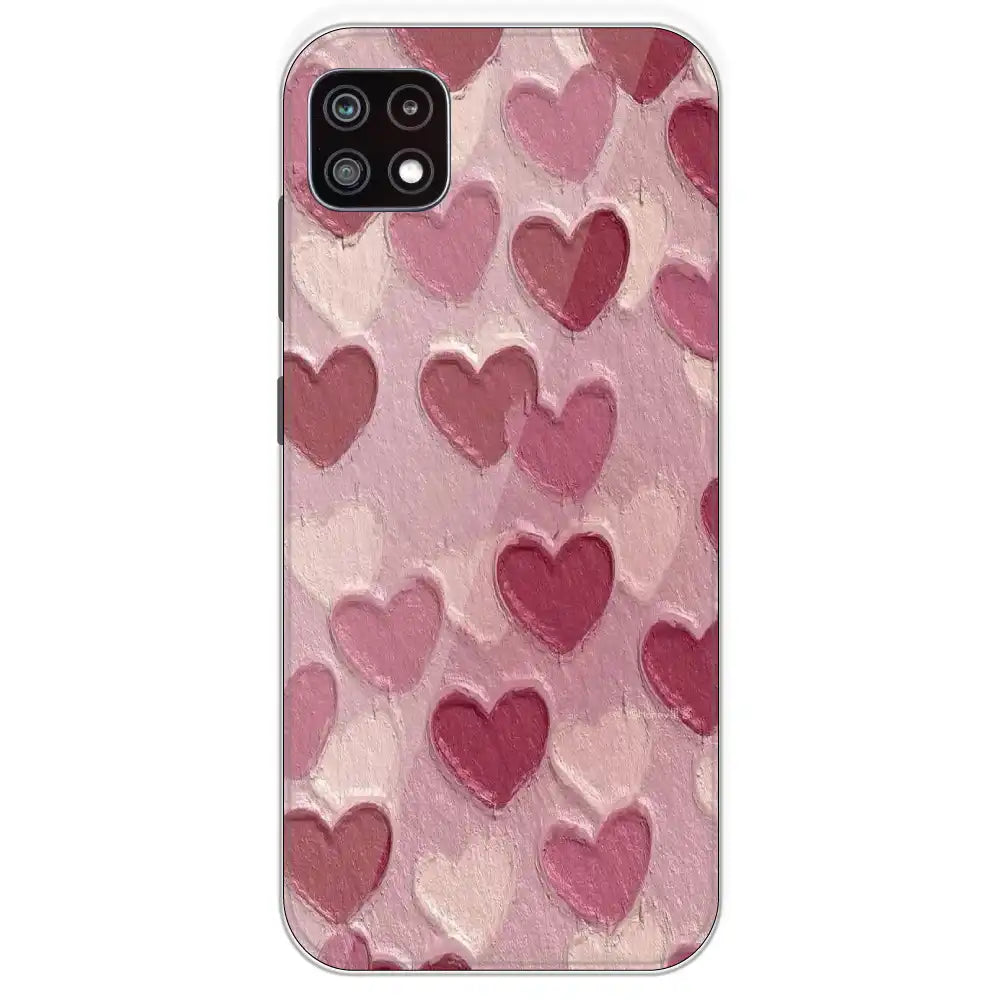 Pastel Hearts Love - Printed Silicone Case For Samsung Galaxy A22