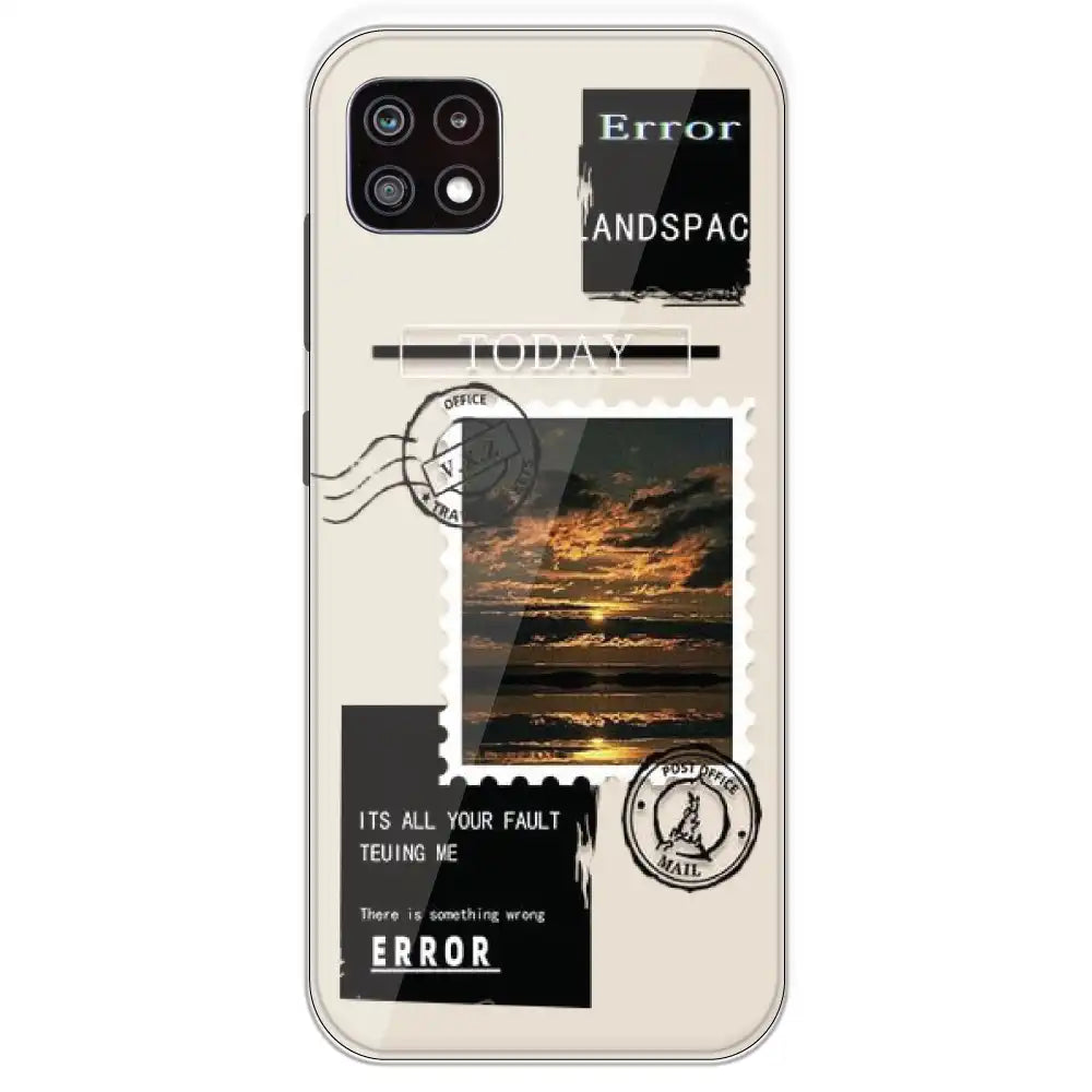Post Card - Printed Silicone Case For Samsung Galaxy A22
