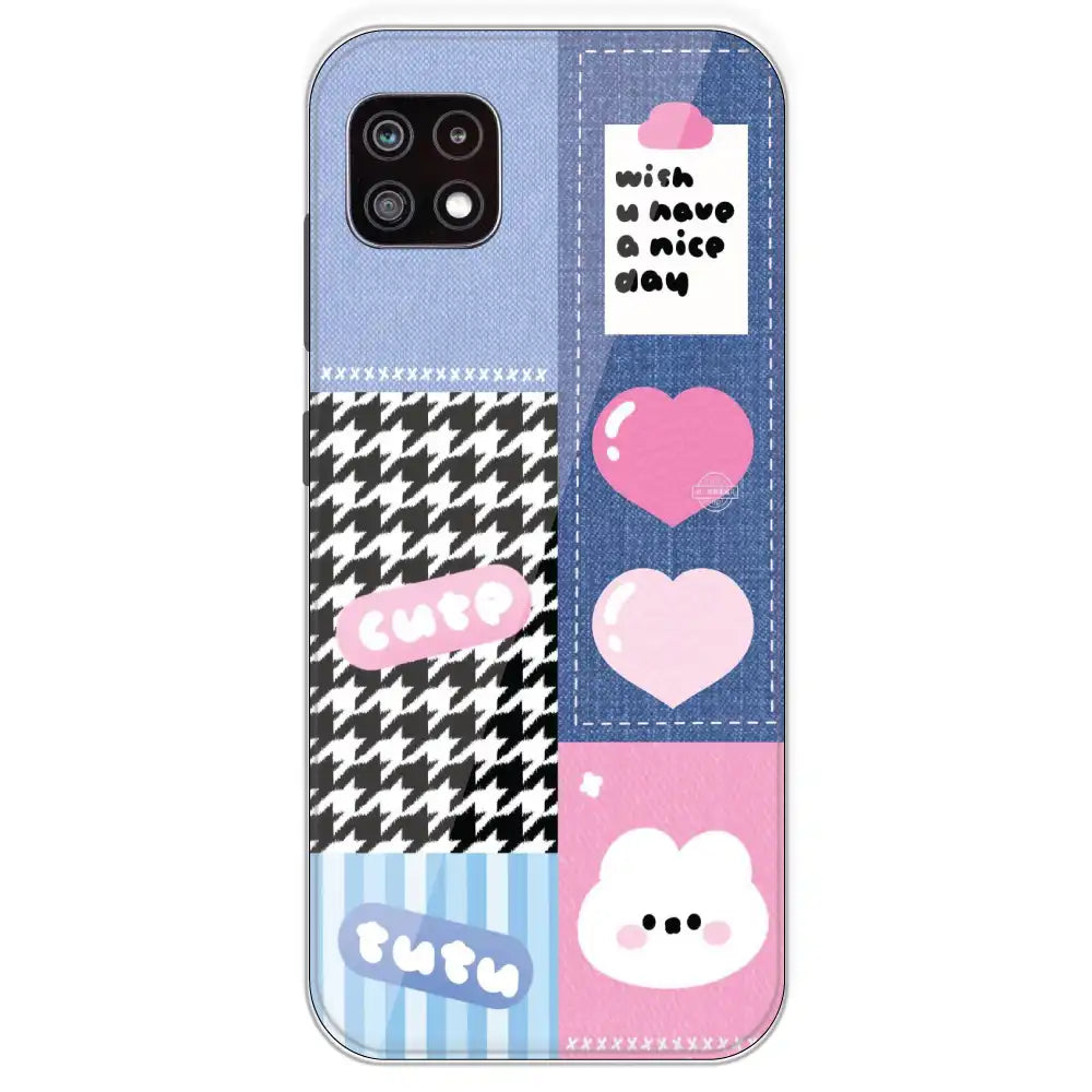 Cute Pink Bear Collage - Printed Silicone Case For Samsung Galaxy A22