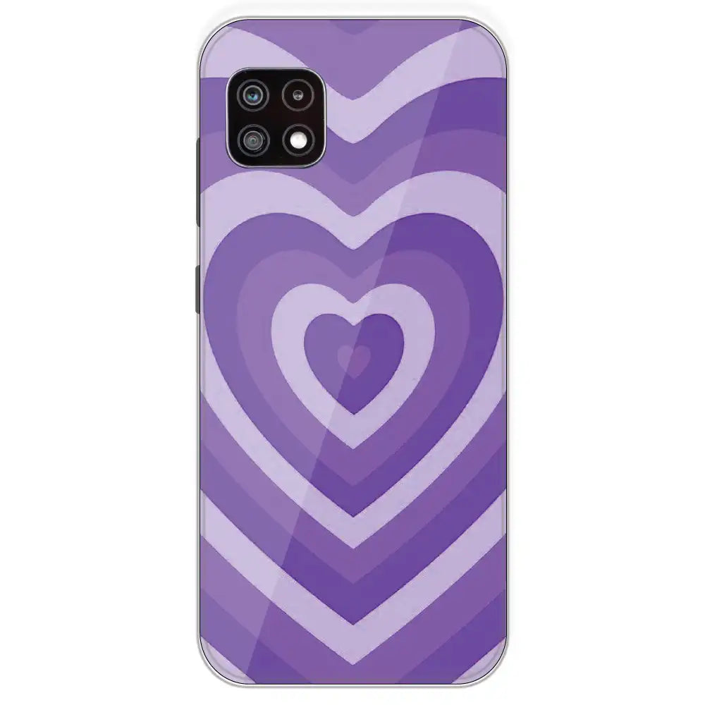 Purple Hearts - Printed Silicone Case For Samsung Galaxy A22