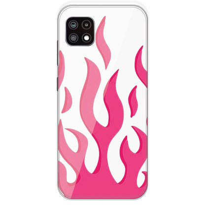 Pink Flames - Clear Printed Silicone Case For Samsung Galaxy A22