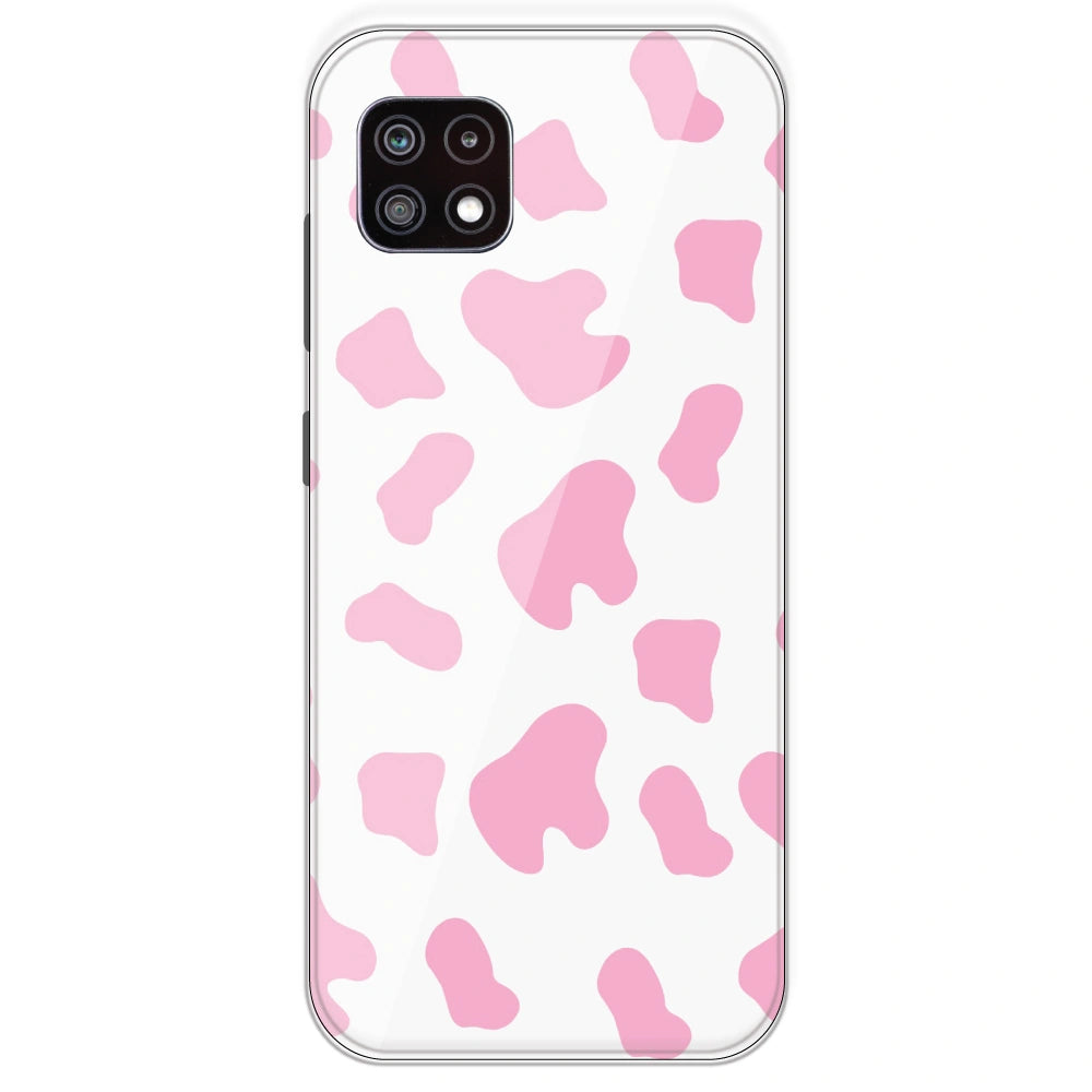 Pink Cow Print - Clear Printed Silicone Case For Samsung Galaxy A22