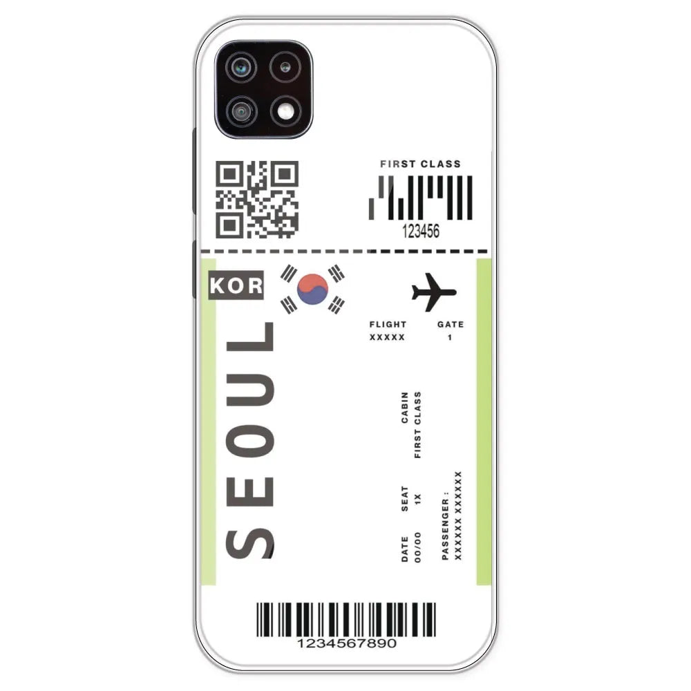Seoul Ticket - Clear Printed Silicone Case For Samsung Galaxy A22