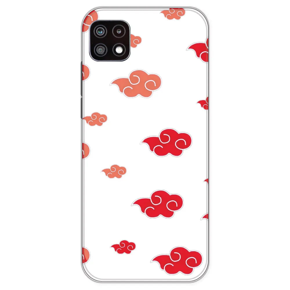 Red Clouds - Clear Printed Silicone Case For Samsung Galaxy A22