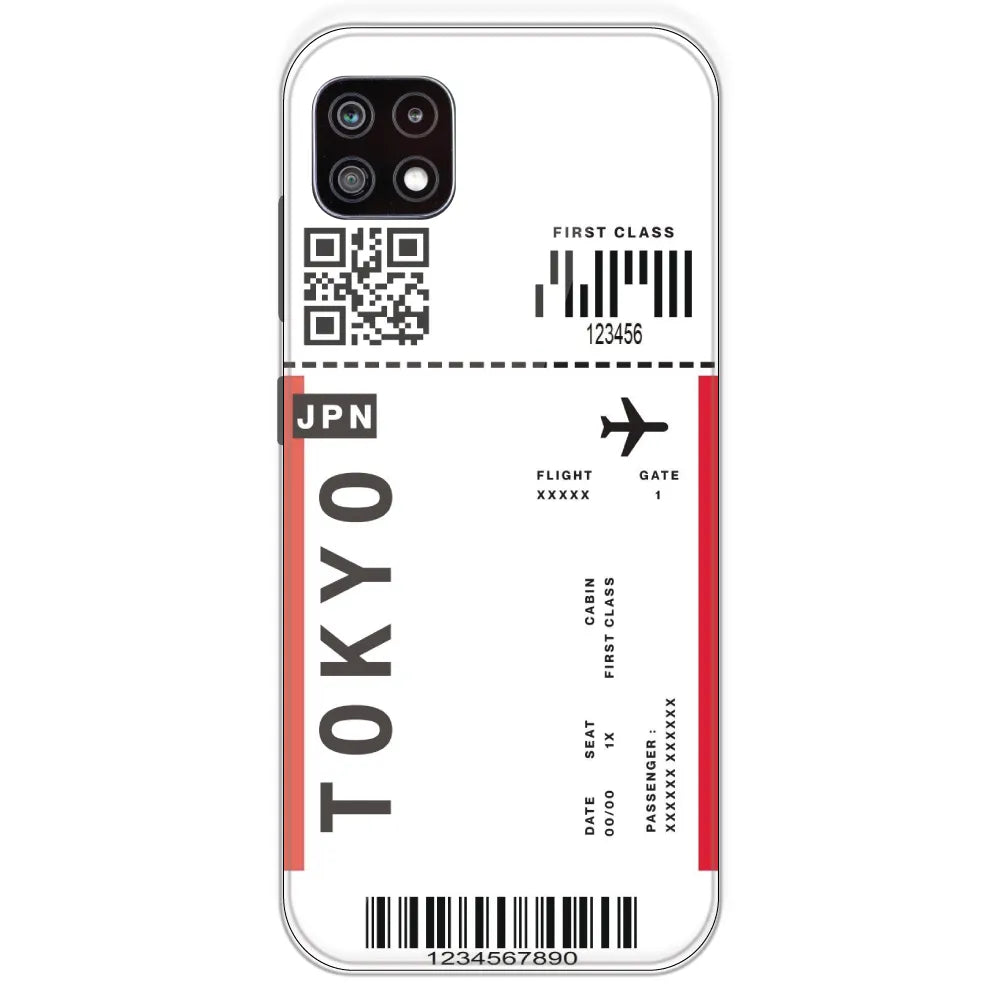 Tokyo Ticket - Clear Printed Silicone Case For Samsung Galaxy A22