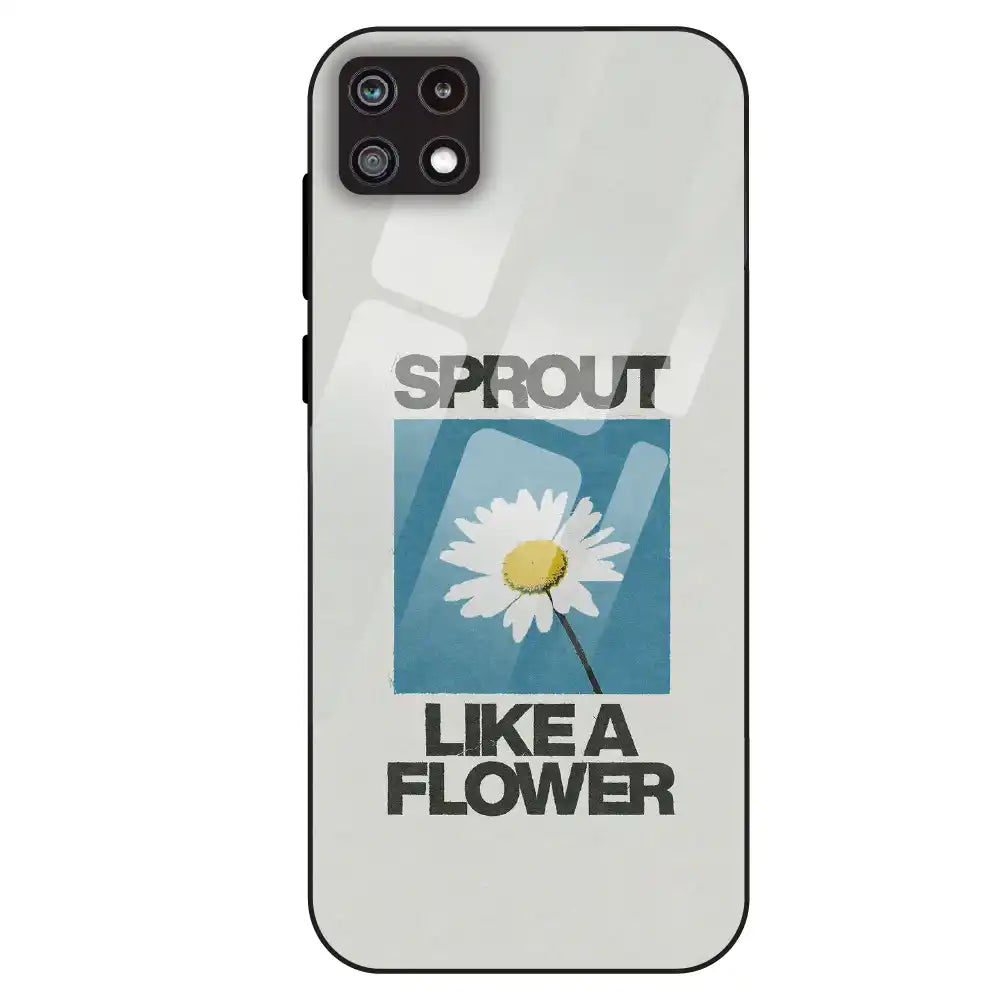 Minimal Daisy Flower - Glass Case For Samsung Galaxy A22