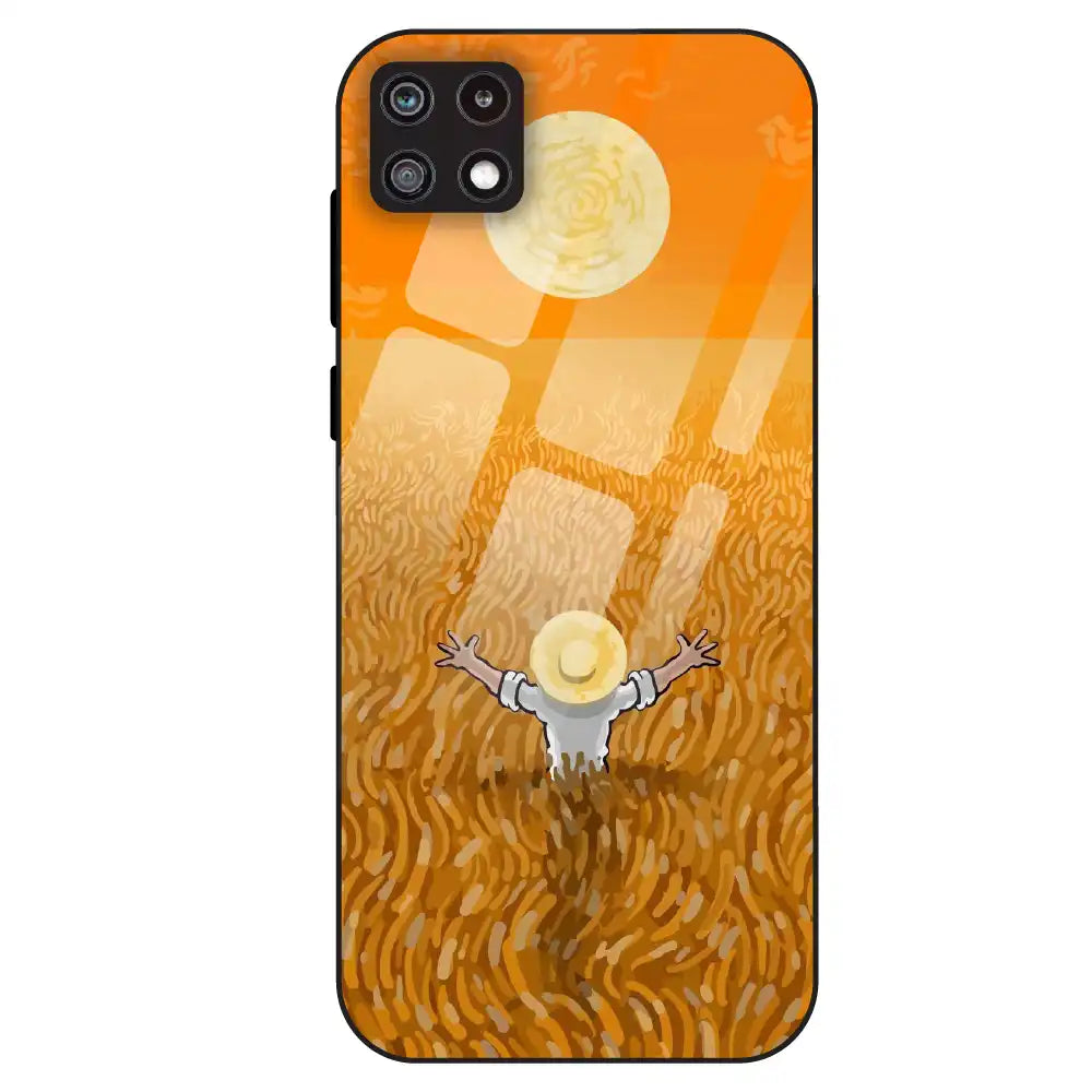 Golden Field Serenity - Glass Case For Samsung Galaxy A22