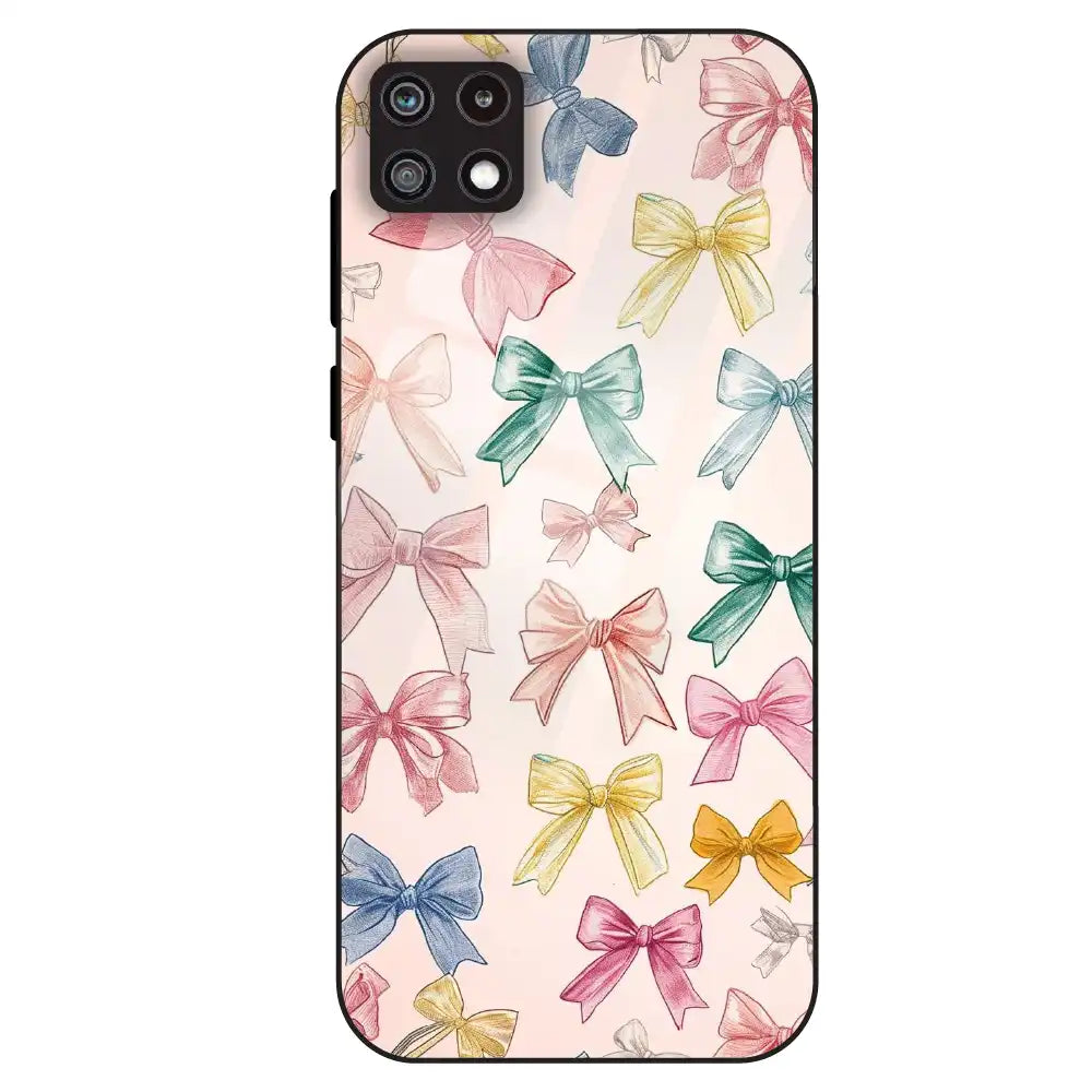Pastel Bow Pattern - Glass Case For Samsung Galaxy A22