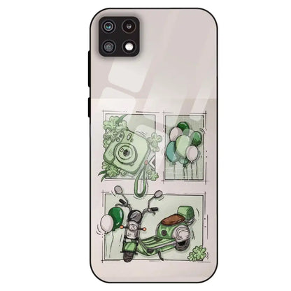 Vintage Green Sketch Aesthetic - Glass Case For Samsung Galaxy A22
