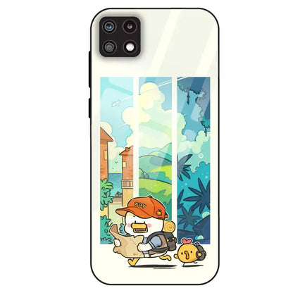 Cute Duck Adventure - Glass Case For Samsung Galaxy A22