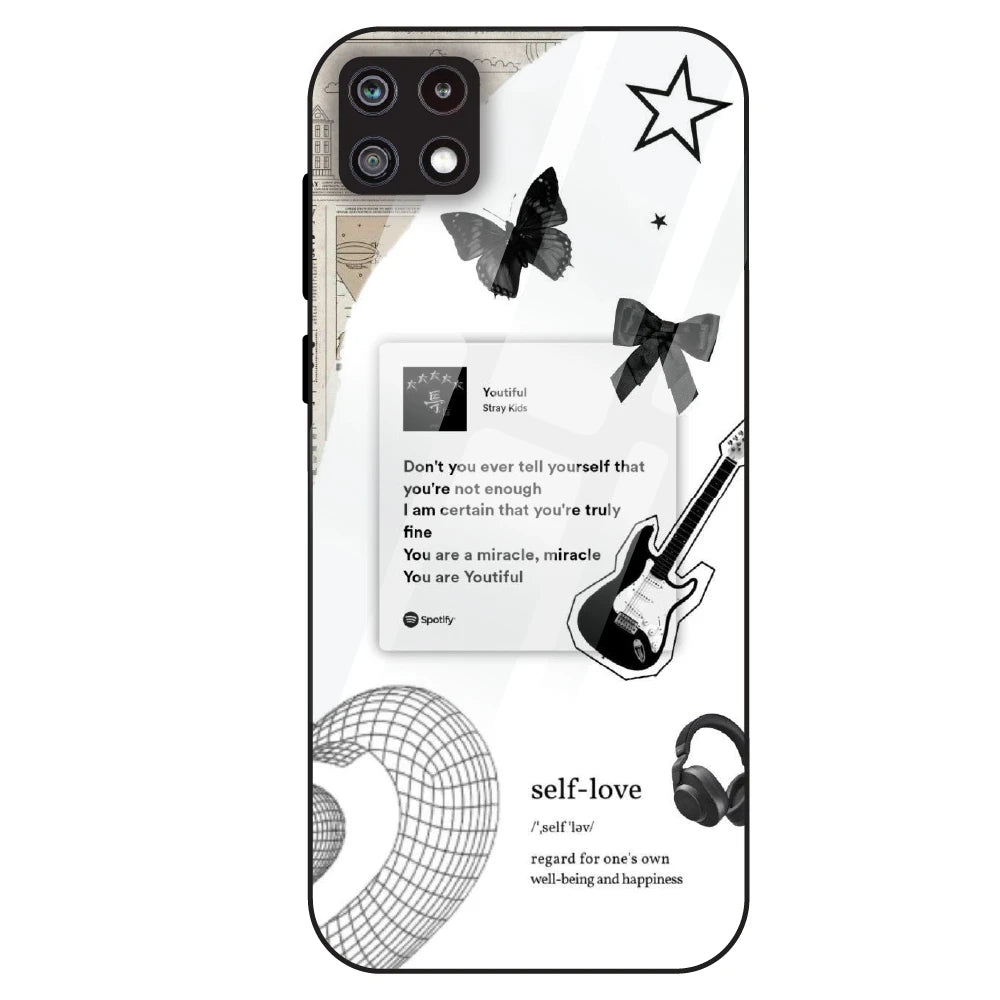 Monochrome Self-Love - Glass Case For Samsung Galaxy A22