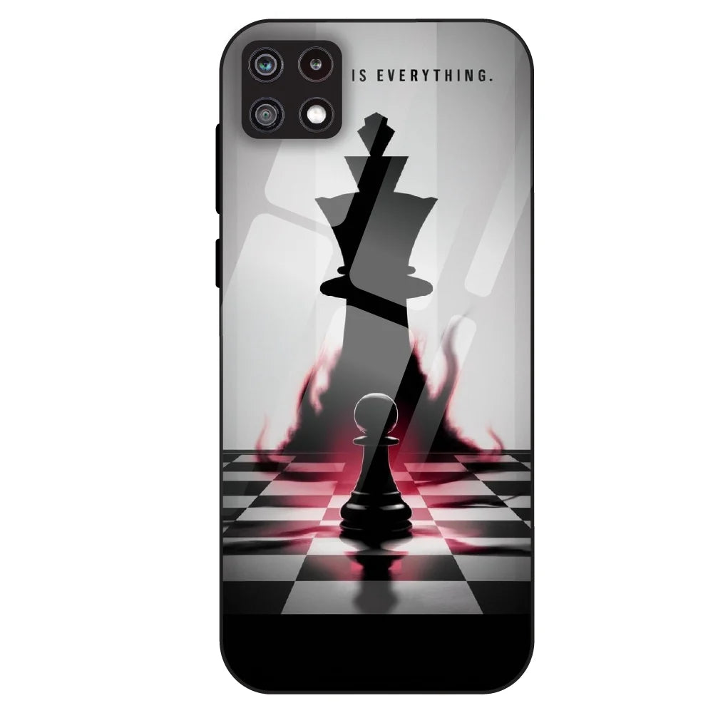 Chess Power Shadow - Glass Case For Samsung Galaxy A22
