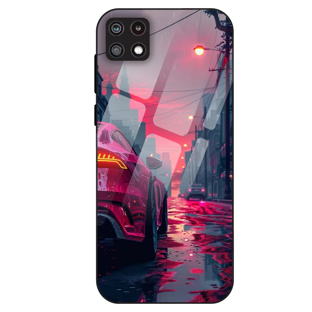 Neon Street Racer - Glass Case For Samsung Galaxy A22