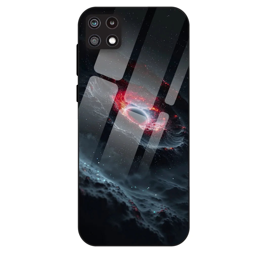 Cosmic Black Hole - Glass Case For Samsung Galaxy A22