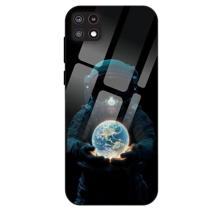 Astronaut Holding Earth - Glass Case For Samsung Galaxy A22