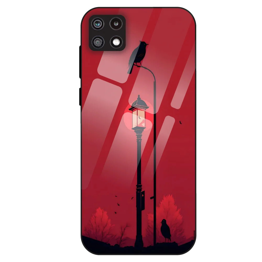 Red Street Lamp - Glass Case For Samsung Galaxy A22